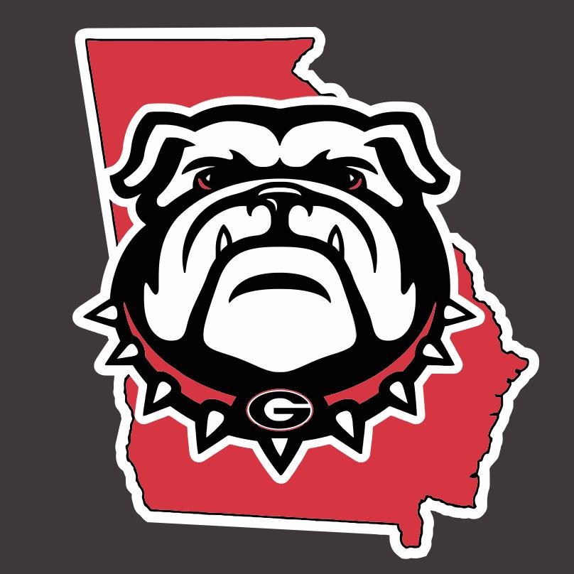 Georgia Bulldog State Logo iron on transfers for T-shirts